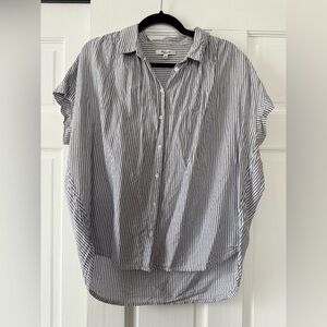 Madewell Navy and White Striped Shirt